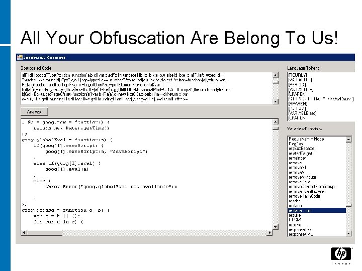 All Your Obfuscation Are Belong To Us! 
