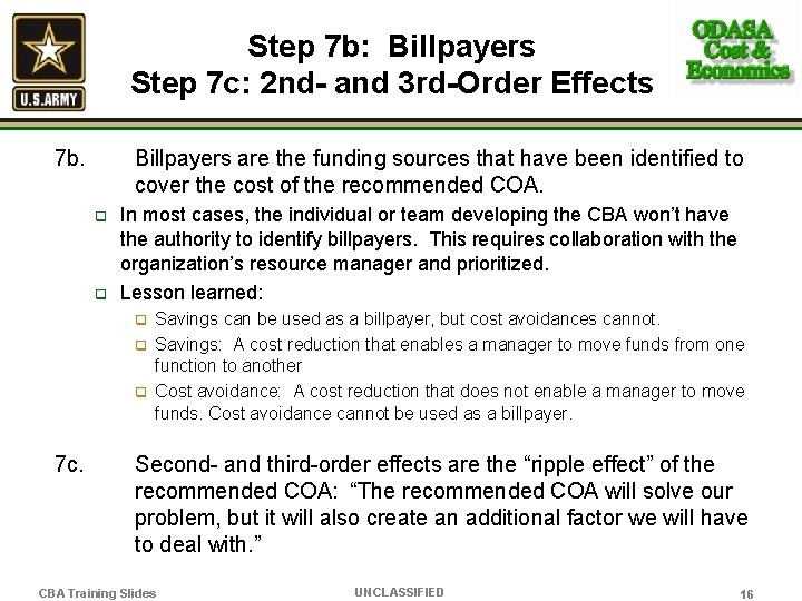 Step 7 b: Billpayers Step 7 c: 2 nd- and 3 rd-Order Effects 7