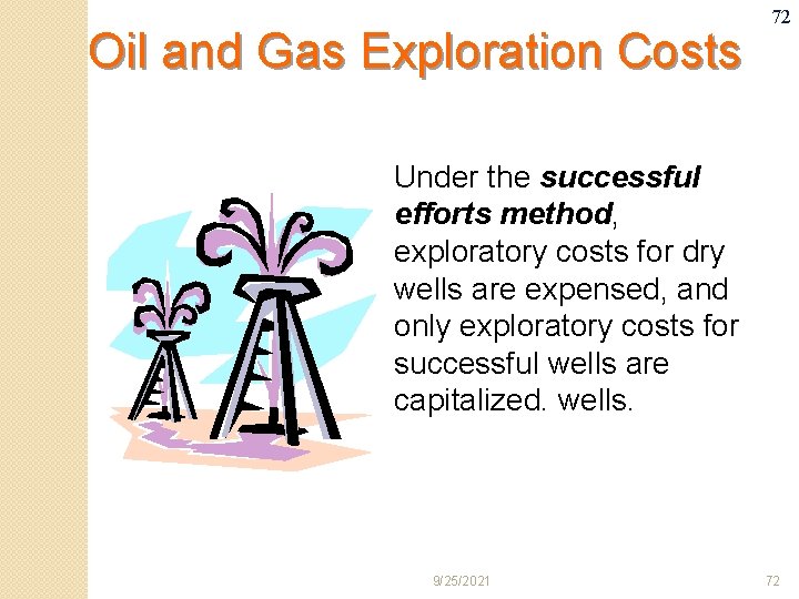 Oil and Gas Exploration Costs 72 Under the successful efforts method, exploratory costs for