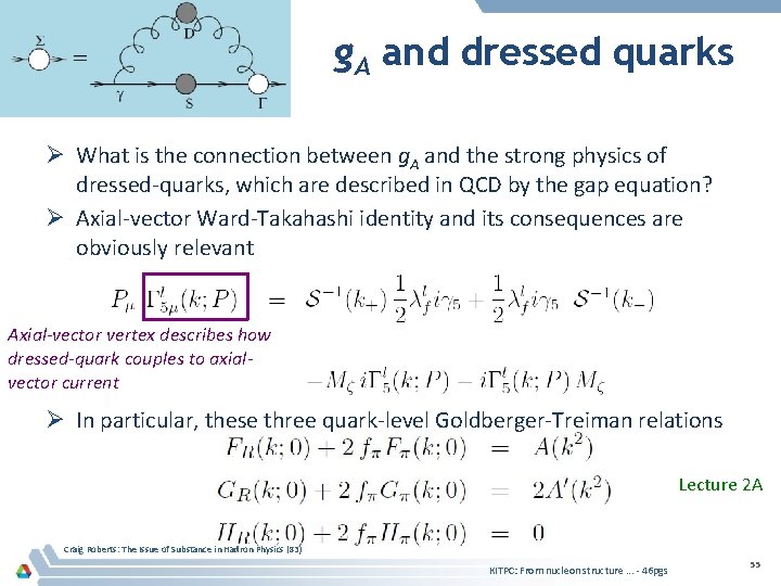 g. A and dressed quarks Ø What is the connection between g. A and
