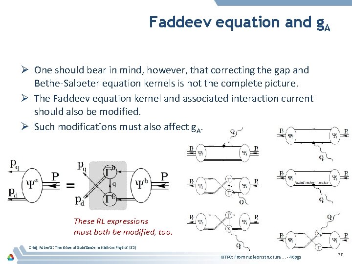 Faddeev equation and g. A Ø One should bear in mind, however, that correcting