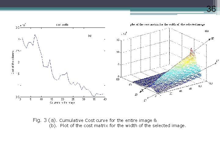 36 Fig. 3 (a). Cumulative Cost curve for the entire image & (b). Plot