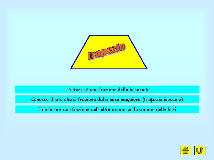 L’altezza è una frazione della base nota Conosco il lato che è frazione della