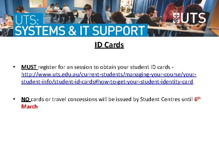 ID Cards • MUST register for an session to obtain your student ID cards ID Cards • MUST register for an session to obtain your student ID cards