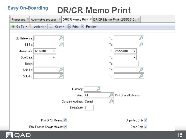 DR/CR Memo Print – 27. 15 Easy On-Boarding DR/CR Memo Print 18 