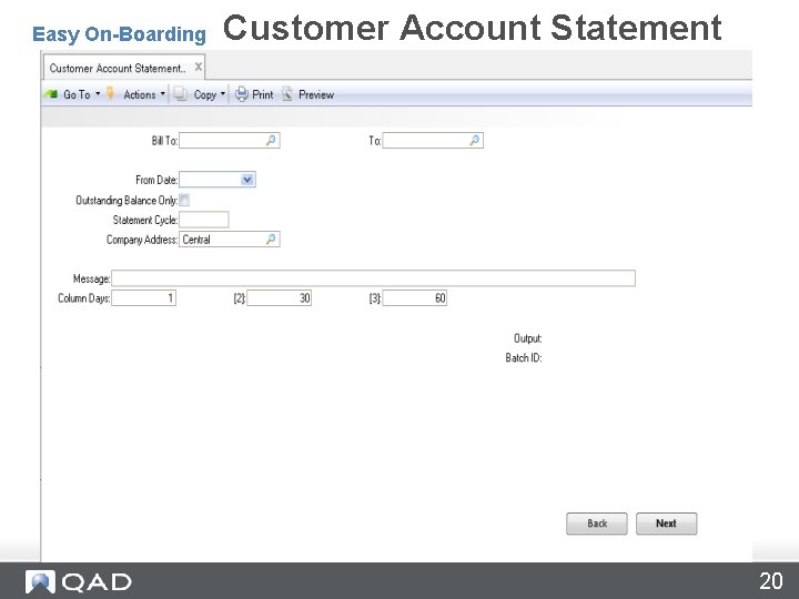 Customer Account Statement Print – 27. 14 Easy On-Boarding Customer Account Statement 20 