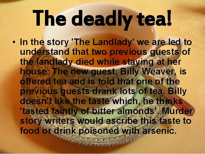 How Does The Story The Landlady End At Richard Randolph Blog