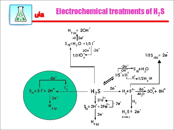 Electrochemical treatments of H 2 S 