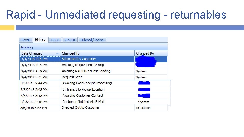 Rapid - Unmediated requesting - returnables 