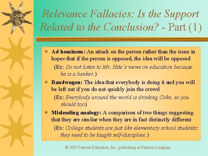 Relevance Fallacies: Is the Support Related to the Conclusion? - Part (1) ¬ Ad