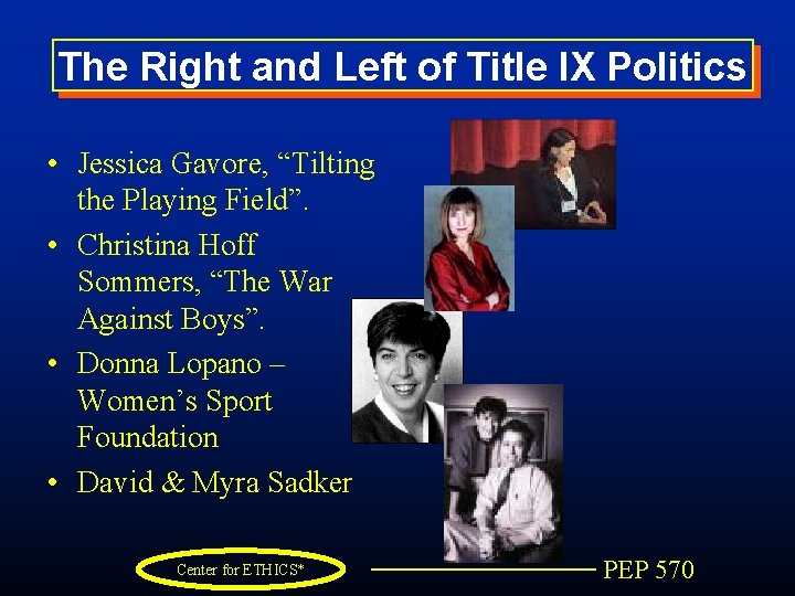 The Right and Left of Title IX Politics • Jessica Gavore, “Tilting the Playing