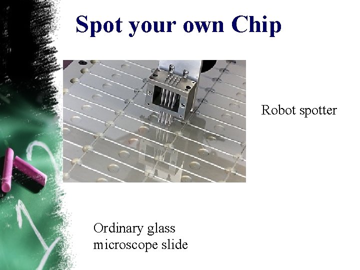 Spot your own Chip Robot spotter Ordinary glass microscope slide 