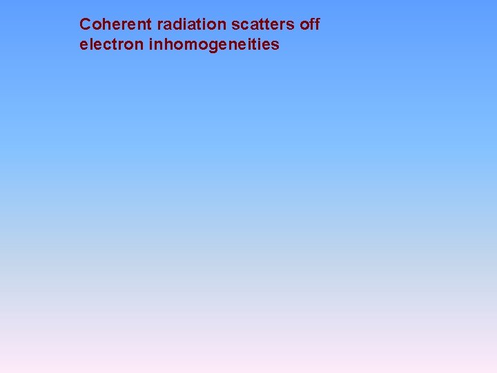 Coherent radiation scatters off electron inhomogeneities 