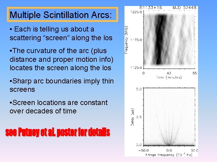 Multiple Scintillation Arcs: • Each is telling us about a scattering “screen” along the