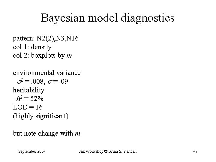 Bayesian model diagnostics pattern: N 2(2), N 3, N 16 col 1: density col