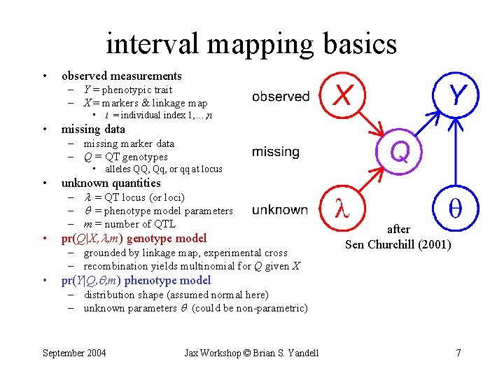 interval mapping basics • observed measurements – Y = phenotypic trait – X =