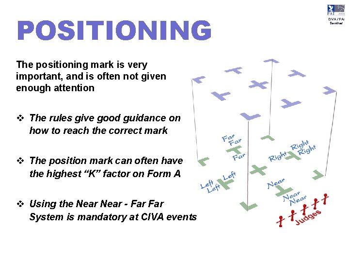 POSITIONING The positioning mark is very important, and is often not given enough attention