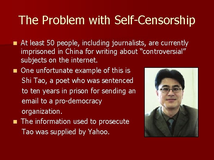 The Problem with Self-Censorship At least 50 people, including journalists, are currently imprisoned in