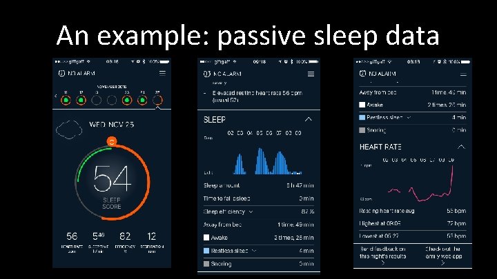 An example: passive sleep data 