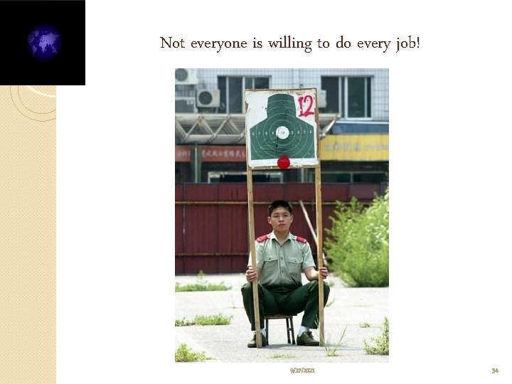 Not everyone is willing to do every job! 9/27/2021 34 