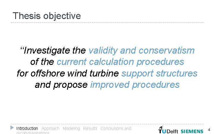 Thesis objective ‘‘Investigate the validity and conservatism of the current calculation procedures for offshore