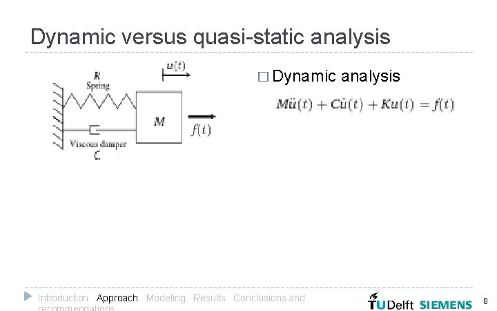 Dynamic versus quasi-static analysis � Dynamic analysis � Quasi-static � analysis Only accurate if