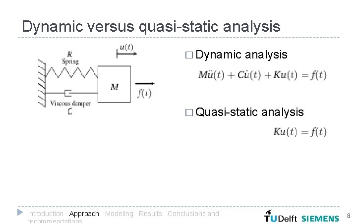 Dynamic versus quasi-static analysis � Dynamic analysis � Quasi-static � analysis Only accurate if