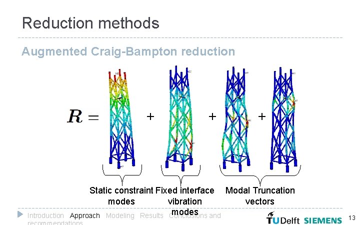 Reduction methods Augmented Craig-Bampton reduction + Introduction + + Static constraint Fixed interface Modal
