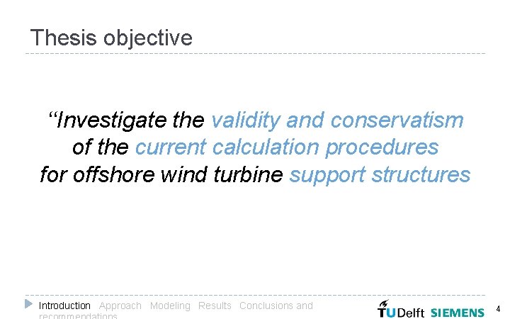 Thesis objective ‘‘Investigate the validity and conservatism of the current calculation procedures for offshore