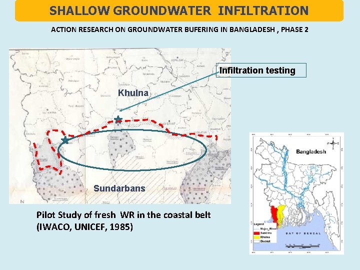 SHALLOW GROUNDWATER INFILTRATION ACTION RESEARCH ON GROUNDWATER BUFERING IN BANGLADESH , PHASE 2 Infiltration