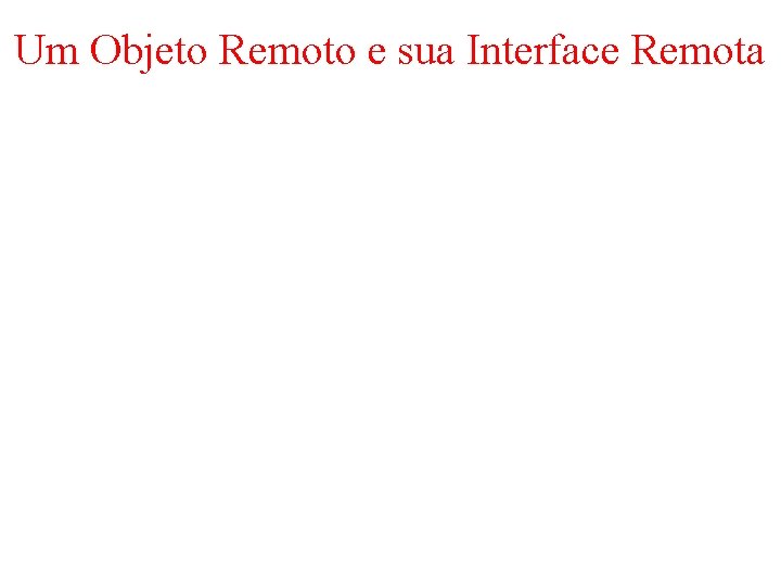 Um Objeto Remoto e sua Interface Remota 