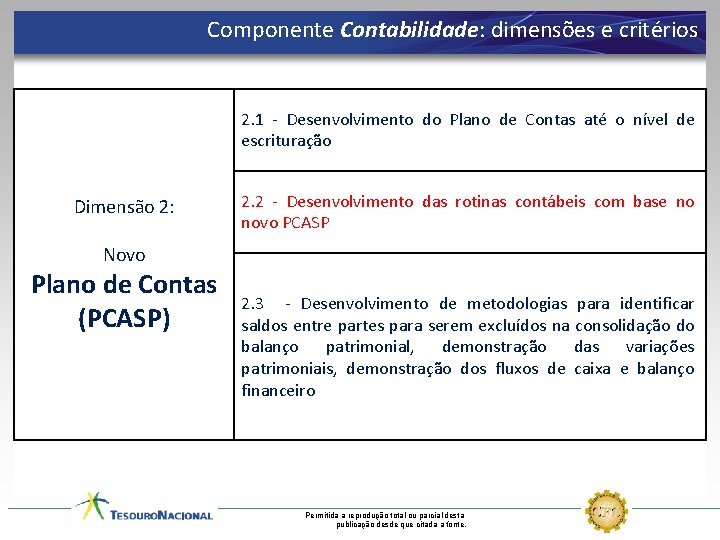 Componente Contabilidade: dimensões e critérios 2. 1 - Desenvolvimento do Plano de Contas até