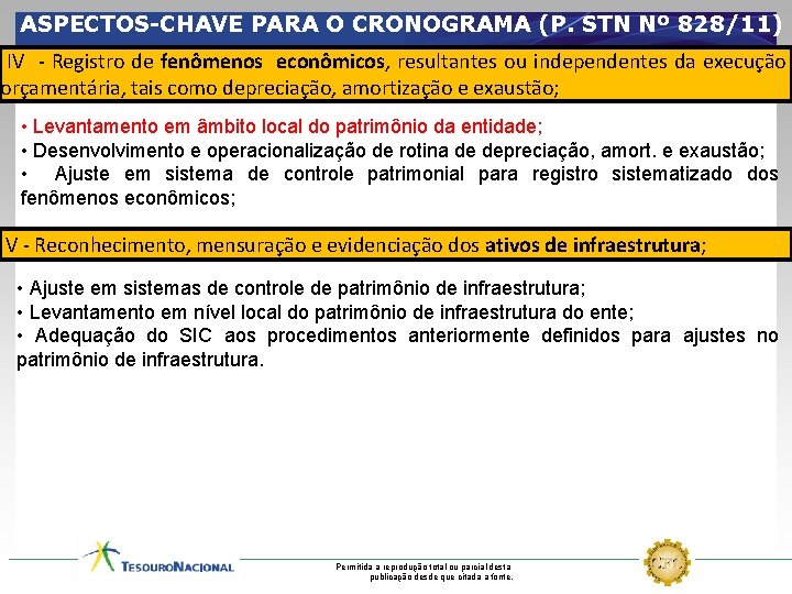 ASPECTOS-CHAVE PARA O CRONOGRAMA (P. STN Nº 828/11) IV - Registro de fenômenos econômicos,