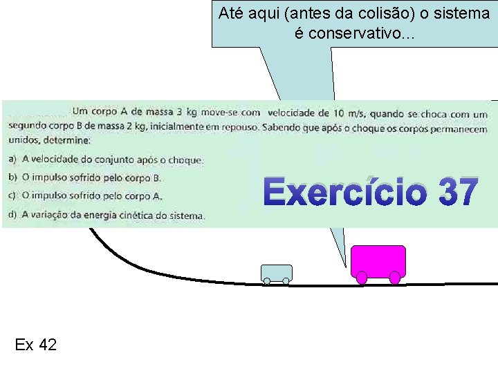 Até aqui (antes da colisão) o sistema Eg = m. g. h é conservativo.