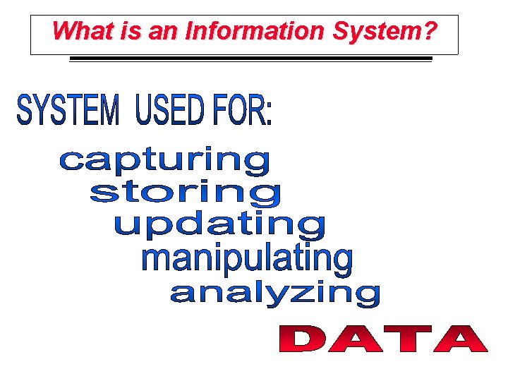 What is an Information System? 