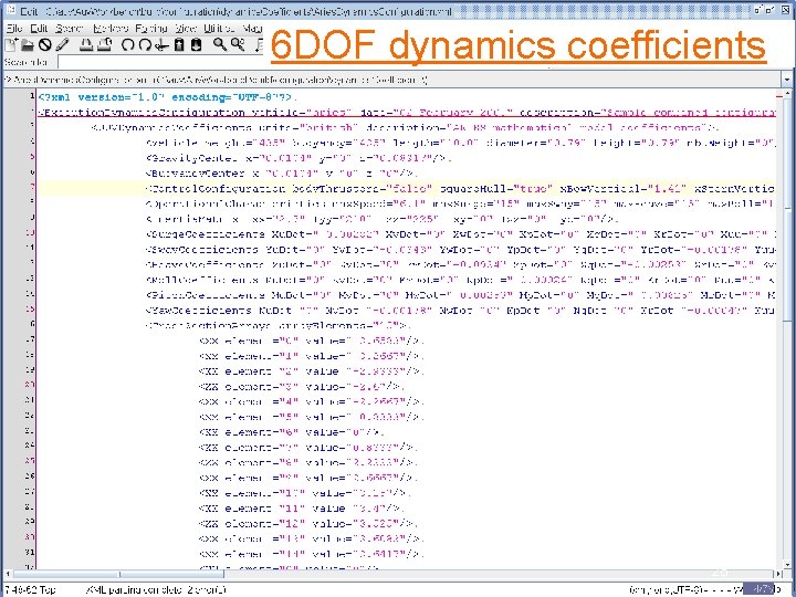 6 DOF dynamics coefficients 28 