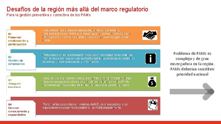 Desafíos de la región más allá del marco regulatorio Para la gestión preventiva y