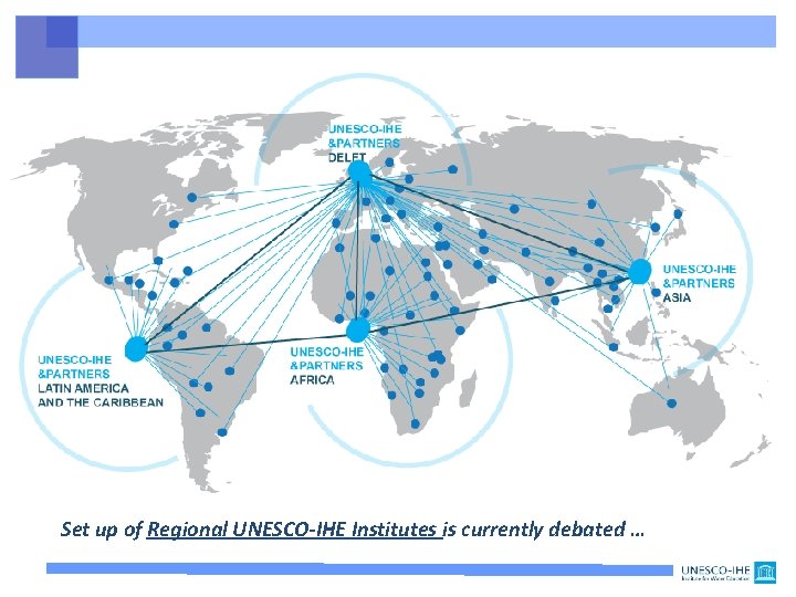 Set up of Regional UNESCO-IHE Institutes is currently debated … 