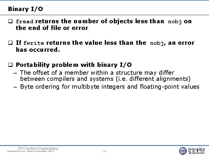 Binary I/O fread returns the number of objects less than nobj on the end