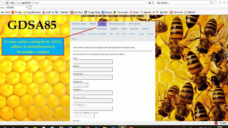 Si vous voulez contacter le GDSA, utilisez éventuellement le formulaire contact 