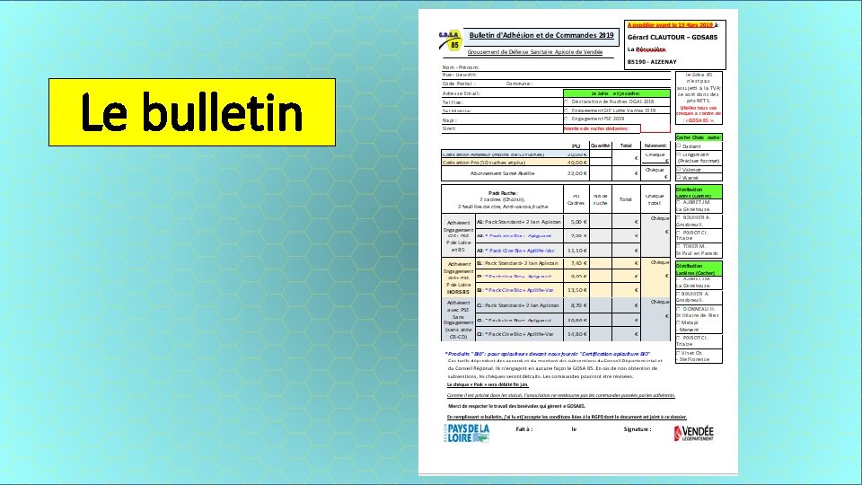 Le bulletin 