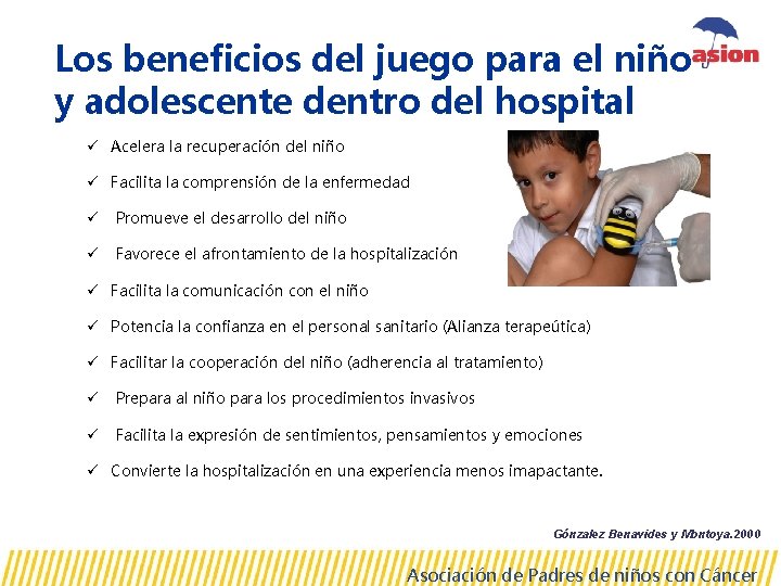 Los beneficios del juego para el niño y adolescente dentro del hospital ü Acelera