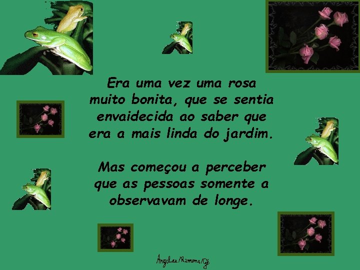 Era uma vez uma rosa muito bonita, que se sentia envaidecida ao saber que