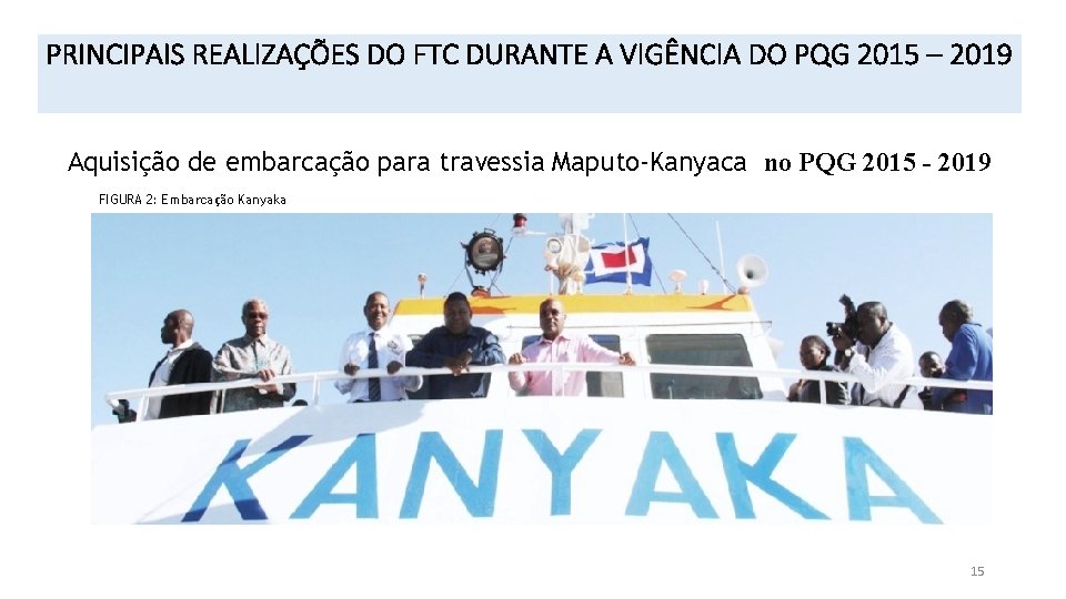 PRINCIPAIS REALIZAÇÕES DO FTC DURANTE A VIGÊNCIA DO PQG 2015 – 2019 Aquisição de