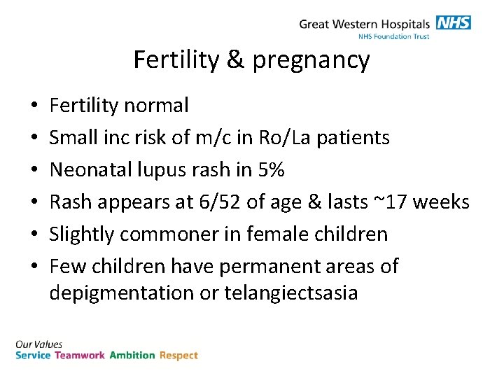 Fertility & pregnancy • • • Fertility normal Small inc risk of m/c in