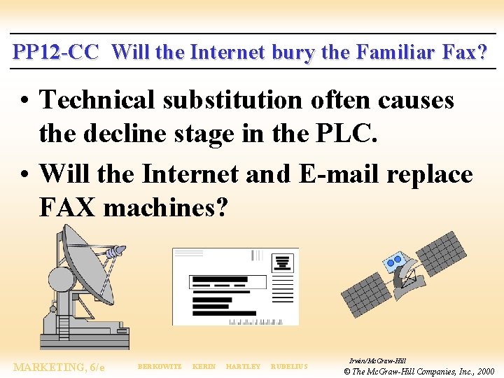 PP 12 -CC Will the Internet bury the Familiar Fax? • Technical substitution often