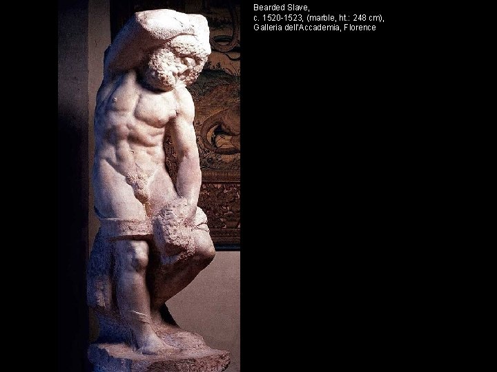 Bearded Slave, c. 1520 -1523, (marble, ht. : 248 cm), Galleria dell'Accademia, Florence 