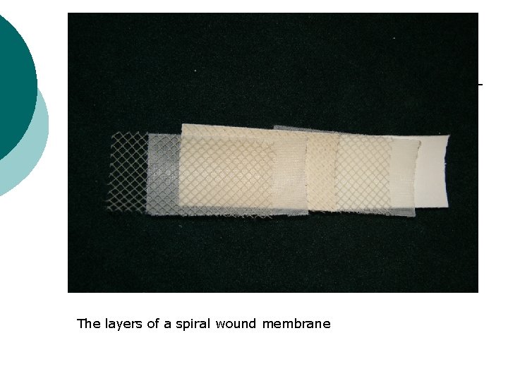 The layers of a spiral wound membrane The layers. To provide more detail the