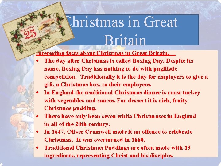 Christmas in Great Britain Interesting facts about Christmas
