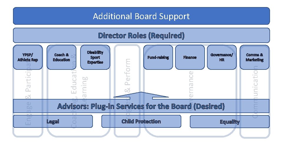 Additional Board Support Fund-raising Finance Governance/ HR Advisors: Plug-in Services for the Board (Desired)